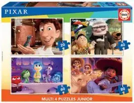 Puzzle 4 Disney 20-40-60-80 Ratatouille, Up,Inside