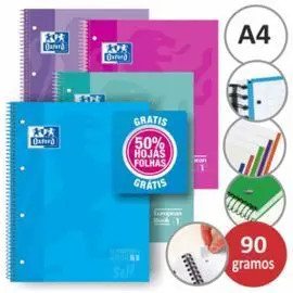Bloc Espiral A4 120H Cuadro 5Mm te Oxford Colores