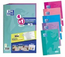 Pack 4 Cuadernos Oxford Pastel + 1 C. esp W&E Exfcla Fº 80H 4X4/M te