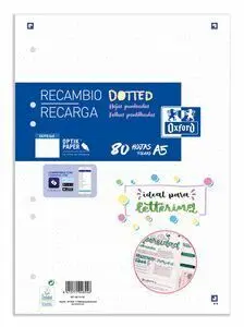 Recambio Oxford A5 Rayado Dots 80H sin Banda 6 Tal
