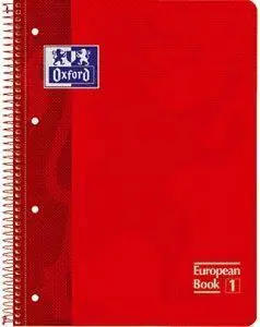 Bloc European A4 80H 4 Taladros T/E 5Mm Oxford Roj