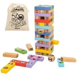 Juego Spidey Torre Bloques Madera 2 en 1 Jenga y D