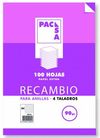 RECAMBIO Fº 100HOJAS 4A HORIZONTAL 90G PACSA