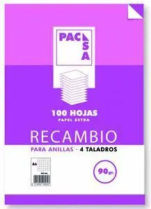 Recambio A4 100H 90Gr Pauta 2. 5Mm 4 Taladros