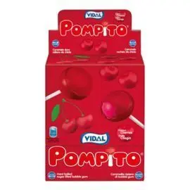 Pompito Caramelo con Palo Cereza 100 Unid.