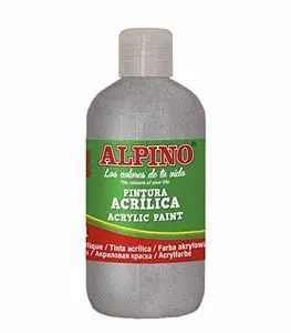 Pintura Acrilica Escolar Botella 250 Ml Plata