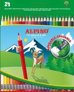 Lapices Colores Alpino Borrables Estuche 24 uds