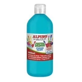 Pintura Dedos Botella 500 Ml Azul Cyan