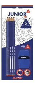 Blister 6 Lapiz Alpino Junior Tri + Afilaborras