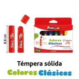 Caja 12 uds Tempera Solida 10Gr Col. surt