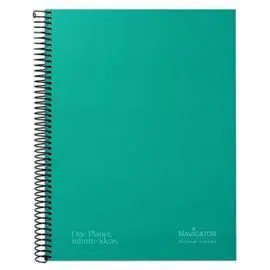 Cuaderno Forrado A4 Verde 80H 80G Rayado Microperf