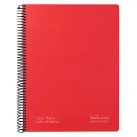 Cuaderno Contracolado A4 Rojo 80H 80G Cuadro 4Mm
