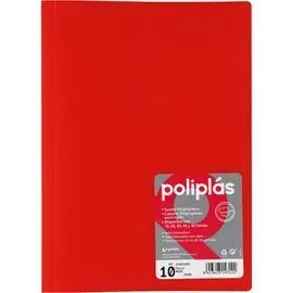 Carpeta Poliplas Roja 10Fundas