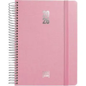 Agenda Anual 2026 Dia Pagina 15X21 Fancy Rosa