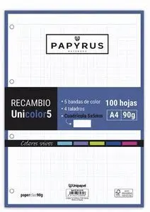 Recambio A4 100 Hojas 90 G Cuadricula 5X5 mm sin M