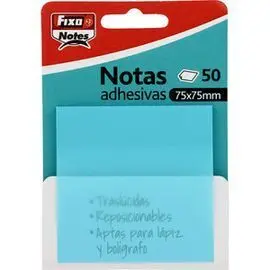 Pack 50 Notas Adhesivas Traslucidas 75X75Mm Azul P