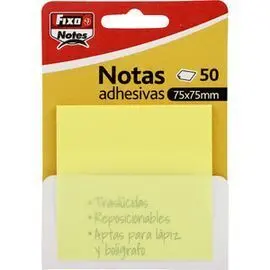 Pack 50 Notas Adhesivas Traslucidas 75X75Mm Amaril