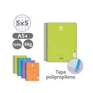 Cuaderno A5+ Pp 120H 90G 5X5 Surtido Centauro