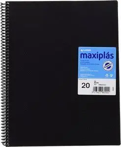 Carpeta 20 Fundas Negra Espiral