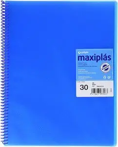 Carpeta 30 Fundas Espiral Azul