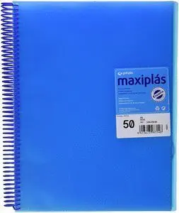 Carpeta 50 Fundas Espiral Azul