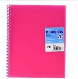 Carpeta 20 Fundas Maxiplas Transp Fucsia
