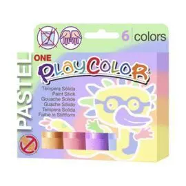 Tempera Solida Playcolor One 6 Colores Pastel