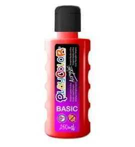 Pintura Playcolor Acrylic Basic 250 Ml Rojo