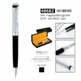 Boligrafo Perona Negro/Plateado 40602