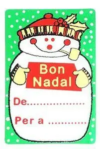 Rollo 250 Etiquetas Muñeco Nieve Catalan /113