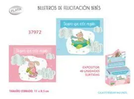 Billetero Bebe Plata 48 Unidades Surtidas