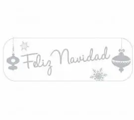 Rollo 250 Etiquetas Blancas Feliz Navidad