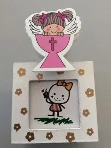 Cubilete Foto Comunion Niña + Pinza (13X8X6)