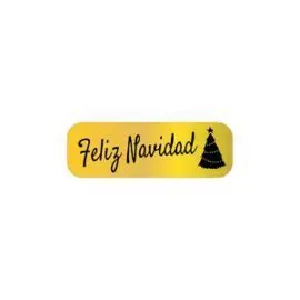 Etiquetas Oro Feliz Navidad Rollo 250 Unidades