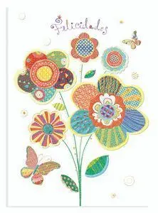 Postal Turnowsky Flores Pacthwork 10 Unidades