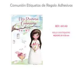 Rollo 250 Etiquetas Adhesivas Comunion Niña