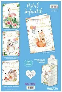 Expositor 48 Postales Infantil Texto Interior Surt