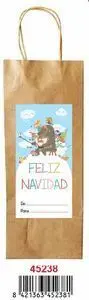 Botellero Kraft Navidad Papa Noel