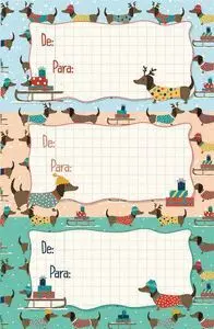 Blister 9 Stickers Navidad Perritos