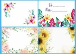 Tarjeta + Sobre Flores 100 Unidades Surtidas