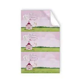 Blister 9 Stickers Comunion Iglesia Rosa