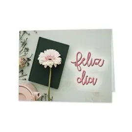 Expositor 25 Tarjetas Mini Card Gerbera Feliz Dia
