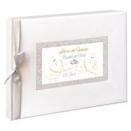 Libro de Firmas Bodas Plata Corazones