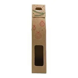 Botellero Carton Navidad Marron