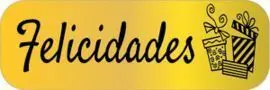 Etiquetas Oro Felicidades 250 Unidades