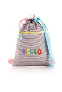 Bolsa Saco de Cuerdas con Cremallera Hello Mr Gris
