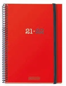 Agenda Escolar Polipropileno College Rojo 11,7X17,