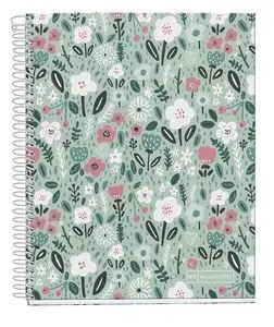 Cuaderno Anillas A5 140 Cuadros Mint Flowers