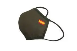 Mascarilla Higienica Verde Militar con Bandera