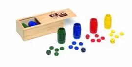 Accesorios Parchis 4 Jugadores Madera con Tapa Tra